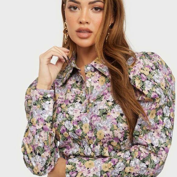 Only shirt with puff sleeves in floral print - Picture 4 of 4